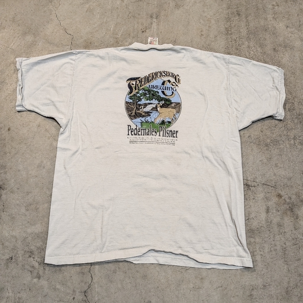 VTG Brewery Shirt Fredericksburg Pilsner Beer Deer Shirt Sleeve Mens XL Flaws - Picture 7 of 9